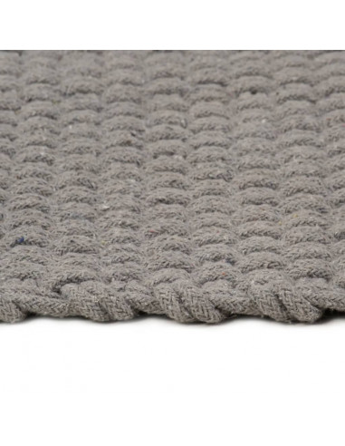 Tappeto Rettangolare Grigio 120x180 cm in Cotone