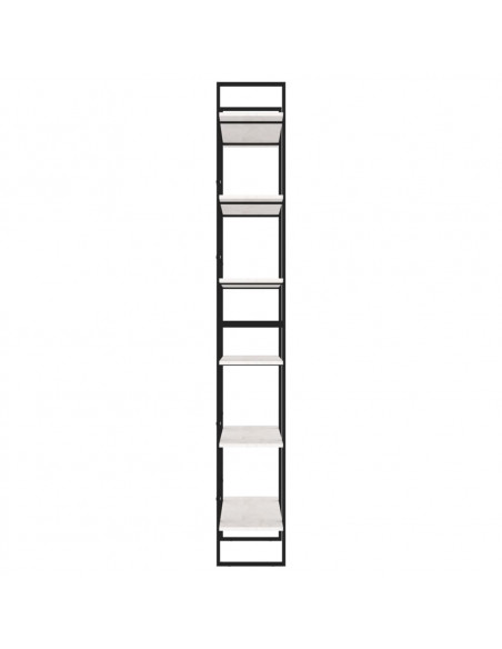 Scaffale Alto Bianco 100x30x210 cm in Legno Massello di Pino