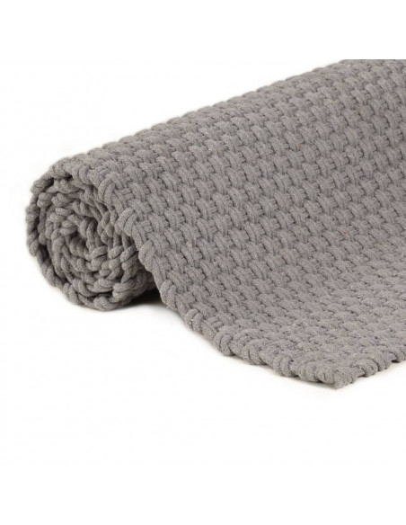 Tappeto Rettangolare Grigio 120x180 cm in Cotone