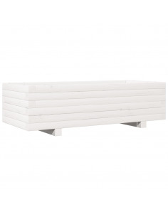 Fioriera da Giardino Bianca 90x40x26,5cm Legno Massello di Pino 2