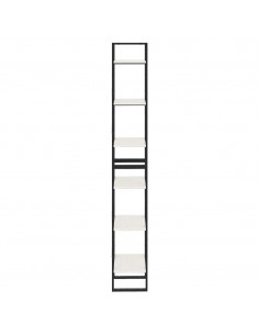 Scaffale Alto Bianco 40x30x210 cm in Legno Massello di Pino 2