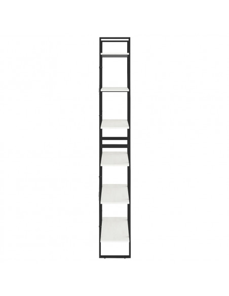 Scaffale Alto Bianco 80x30x210 cm in Legno Massello di Pino