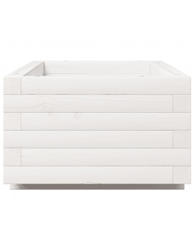 Fioriera da Giardino Bianca 90x40x26,5cm Legno Massello di Pino
