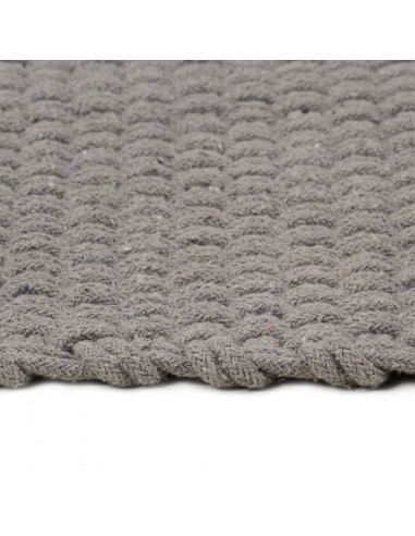 Tappeto Rettangolare Grigio 160x230 cm in Cotone