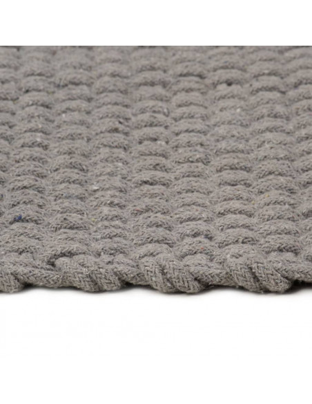 Tappeto Rettangolare Grigio 160x230 cm in Cotone