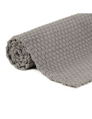 Tappeto Rettangolare Grigio 160x230 cm in Cotone