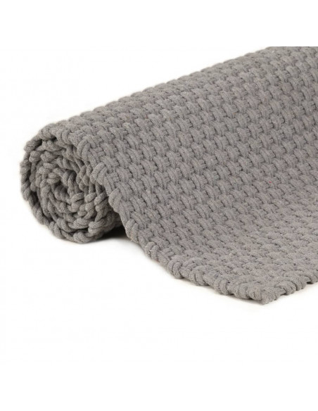 Tappeto Rettangolare Grigio 160x230 cm in Cotone