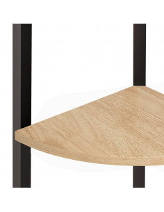 Scaffale Angolare 4 Livelli Marrone Chiaro Nero 45,5x31,5x150cm