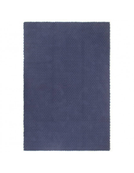Tappeto Rettangolare Blu Marino 120x180 cm in Cotone