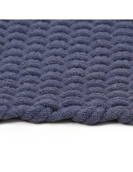 Tappeto Rettangolare Blu Marino 120x180 cm in Cotone