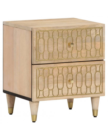 Comodino 40x33x46 cm in Legno Massello di Mango
