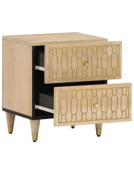 Comodino 40x33x46 cm in Legno Massello di Mango