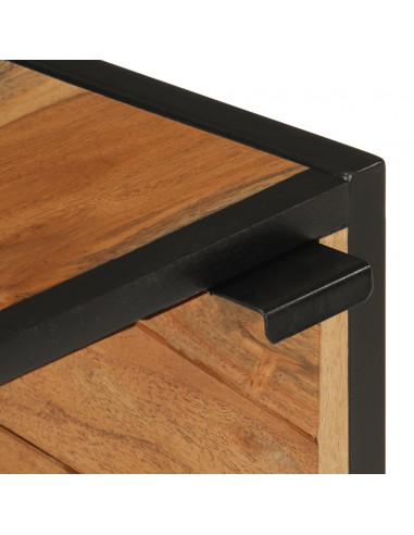 Mobile da Bagno 40x30x60 cm in Legno Massello di Acacia e Ferro