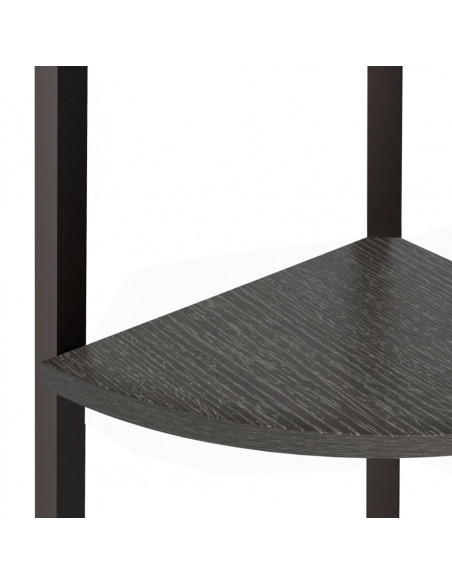 Scaffale Angolare a 3 Livelli Nero 45,5x31,5x120 cm