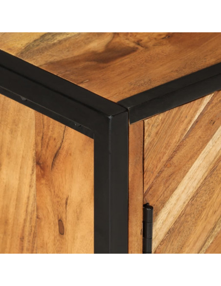 Mobile da Bagno 40x30x60 cm in Legno Massello di Acacia e Ferro