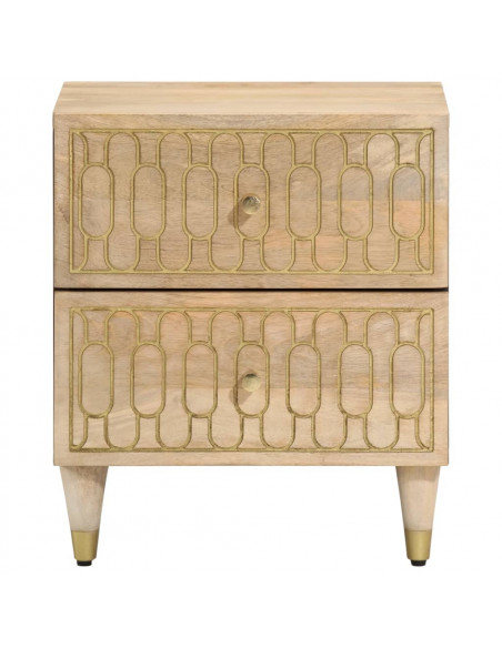 Comodino 40x33x46 cm in Legno Massello di Mango