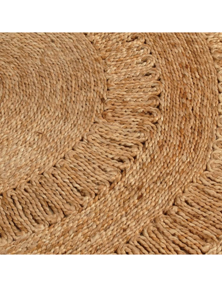 Tappeto Lavorato a Mano in Juta Intrecciata 120 cm Rotondo