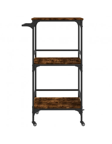 Carrello da Cucina Rovere Fumo 60,5x50x105 cm Legno Multistrato
