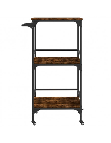 Carrello da Cucina Rovere Fumo 60,5x50x105 cm Legno Multistrato