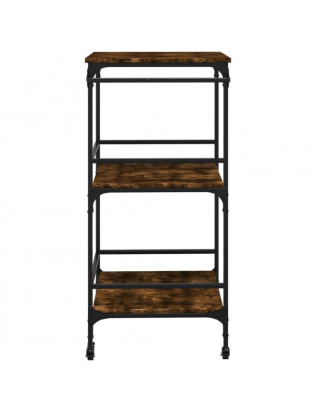 Carrello da Cucina Rovere Fumo 60,5x50x105 cm Legno Multistrato