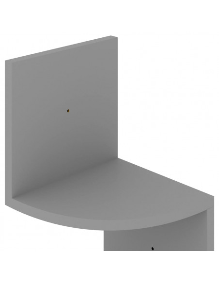 Scaffale Angolare a Muro Grigio 19x19x123 cm Legno Multistrato