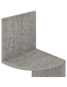 Scaffale Angolare a Muro Grigio Cemento 19x19x123cm Multistrato 2