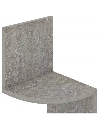 Scaffale Angolare a Muro Grigio Cemento 19x19x123cm Multistrato
