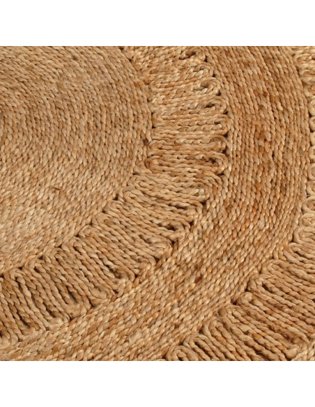 Tappeto Lavorato a Mano in Juta Intrecciata 150 cm Rotondo