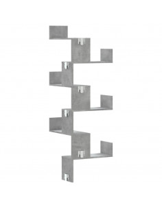 Scaffale Angolare a Muro Grigio Cemento 45x45x147cm Multistrato 2