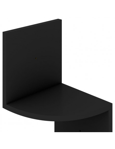 Scaffale Angolare a Muro Nero 19x19x123 cm Legno Multistrato
