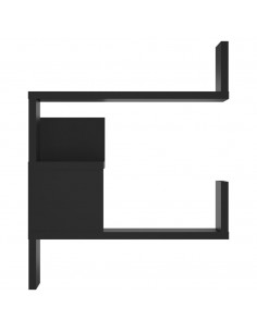 Scaffale Angolare a Muro Nero 40x40x50 cm Legno Multistrato 2