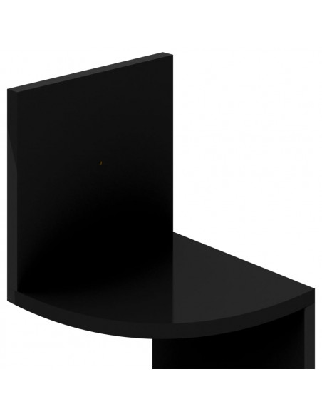 Scaffale Angolare a Muro Nero Lucido 19x19x123 cm Multistrato