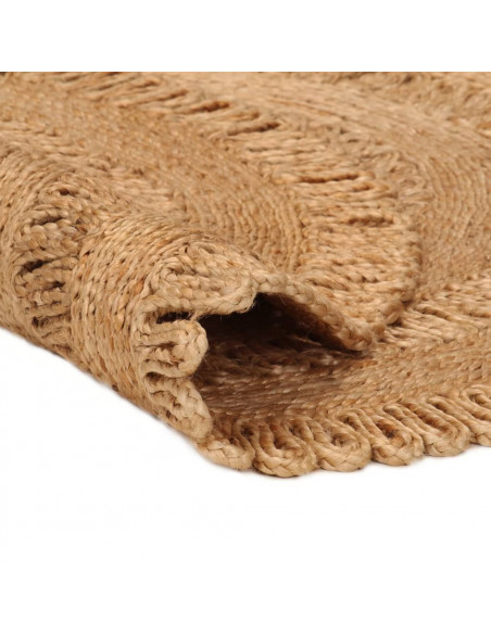 Tappeto Lavorato a Mano in Juta Intrecciata 150 cm Rotondo
