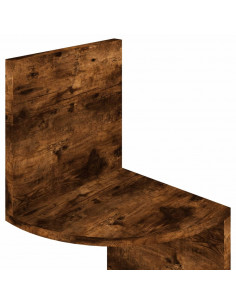 Scaffale Angolare a Muro Rovere Fumo 19x19x123 cm Multistrato