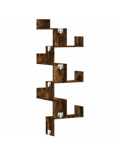 Scaffale Angolare a Muro Rovere Fumo 45x45x147 cm Multistrato