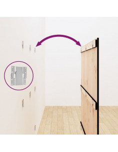 Testiera da Parete Nera 146,5x3x110cm in Legno Massello di Pino