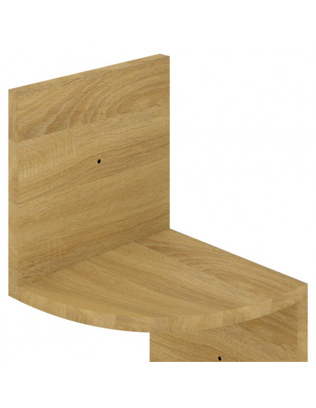 Scaffale Angolare a Muro Rovere Sonoma 19x19x123 cm Multistrato