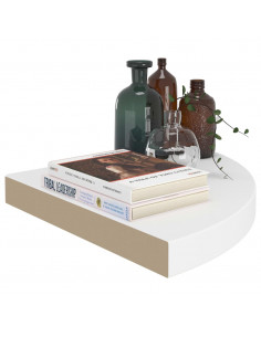 Scaffale Angolare a Parete Bianco 35x35x3,8 cm in MDF