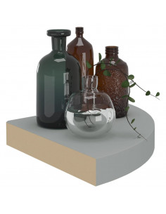 Scaffale Angolare a Parete Grigio 25x25x3,8 cm in MDF 2