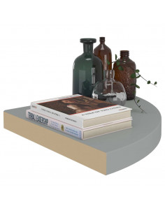 Scaffale Angolare a Parete Grigio 35x35x3,8 cm in MDF 2