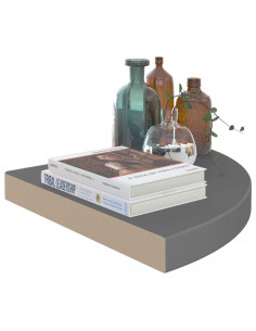 Scaffale Angolare a Parete Grigio Lucido 35x35x3,8 cm in MDF 2