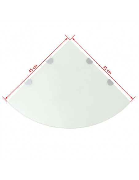 Scaffale Angolare con Supporti Cromati Vetro Bianco 45x45 cm