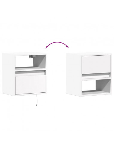 Mobile TV a Parete con Luci LED Bianco 41x31x45 cm