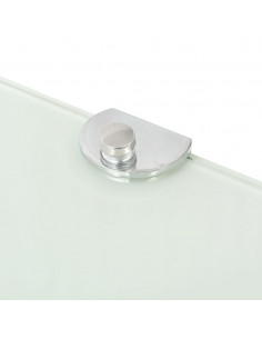 Scaffale Angolare con Supporto in Cristallo Vetro Bianco 35x35 cm 2