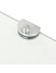 Scaffale Angolare con Supporto in Cristallo Vetro Chiaro 45x45 cm 2