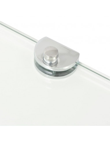 Scaffale Angolare con Supporto in Cristallo Vetro Chiaro 45x45 cm