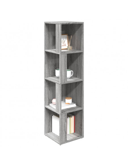 Scaffale Angolare Grigio Sonoma 33x33x132 cm Legno Multistrato