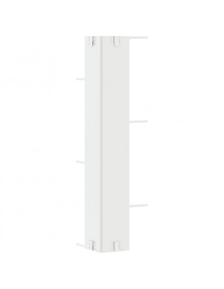 Scaffale Angolare Muro Bianco 36,5x36,5x140cm Legno Multistrato