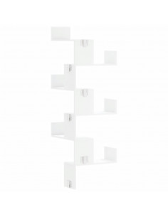 Scaffale Angolare Muro Bianco 45x45x147 cm Legno Multistrato 2