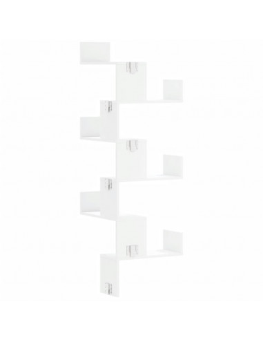 Scaffale Angolare Muro Bianco 45x45x147 cm Legno Multistrato